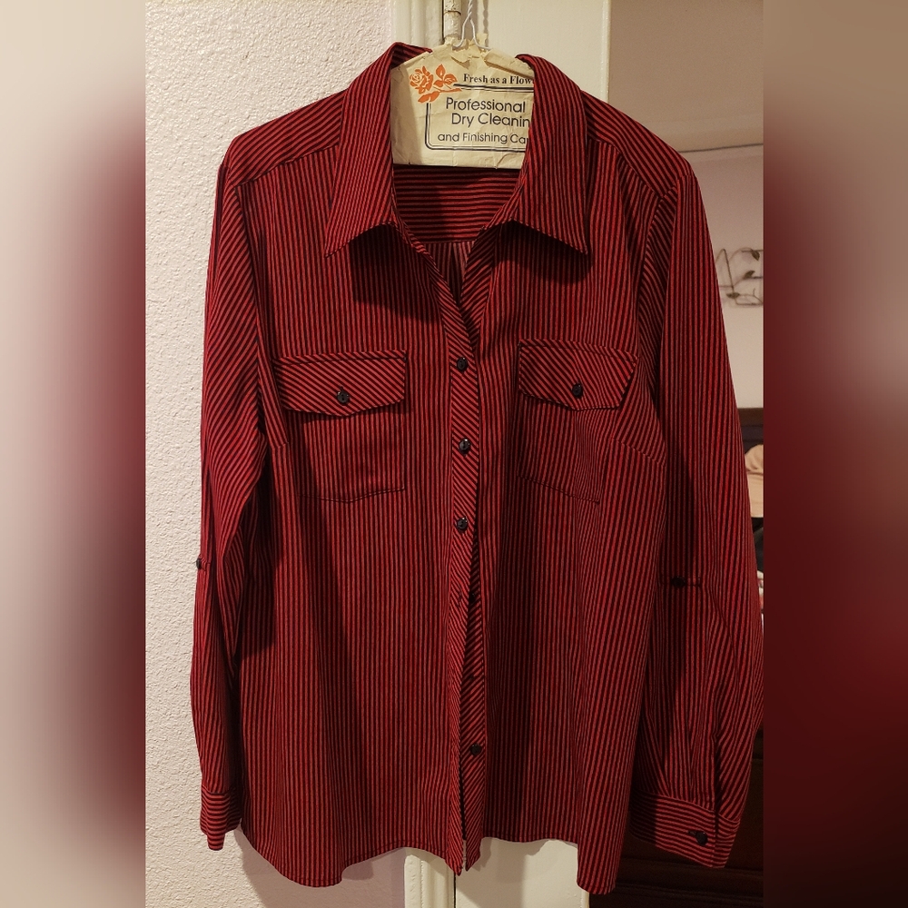 2 Striped Button-Up Shirts